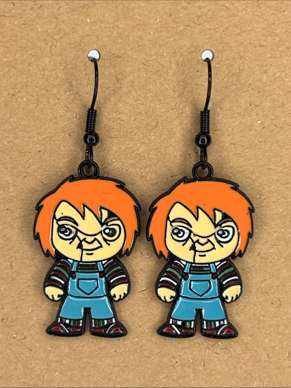 Chucky Enamel Drop Earrings Halloween Fashion Jewelry
